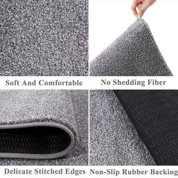 SHACOS Carpet Runners for Hallways Light Grey Non Slip 60x240cm Long Washable Kitchen Runner Mat Rubber Backing Hall Runners Long Corridor Rug for