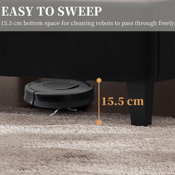 Yaheetech 5ft King Bed Frame Upholstered Platform Bed with Adjustable Button Tufted Headboard/Velvet Fabric/Sturdy Wooden Slat Support/No Box Spring Needed, Dark Grey King Bed