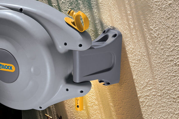 HOZELOCK - Auto Reel Wall-mounted Reel 10m: Easy to Install, Child-lock, Auto-rewind, Ready-to-use Reel with Nozzle, Fittings, Hozelock Hose and