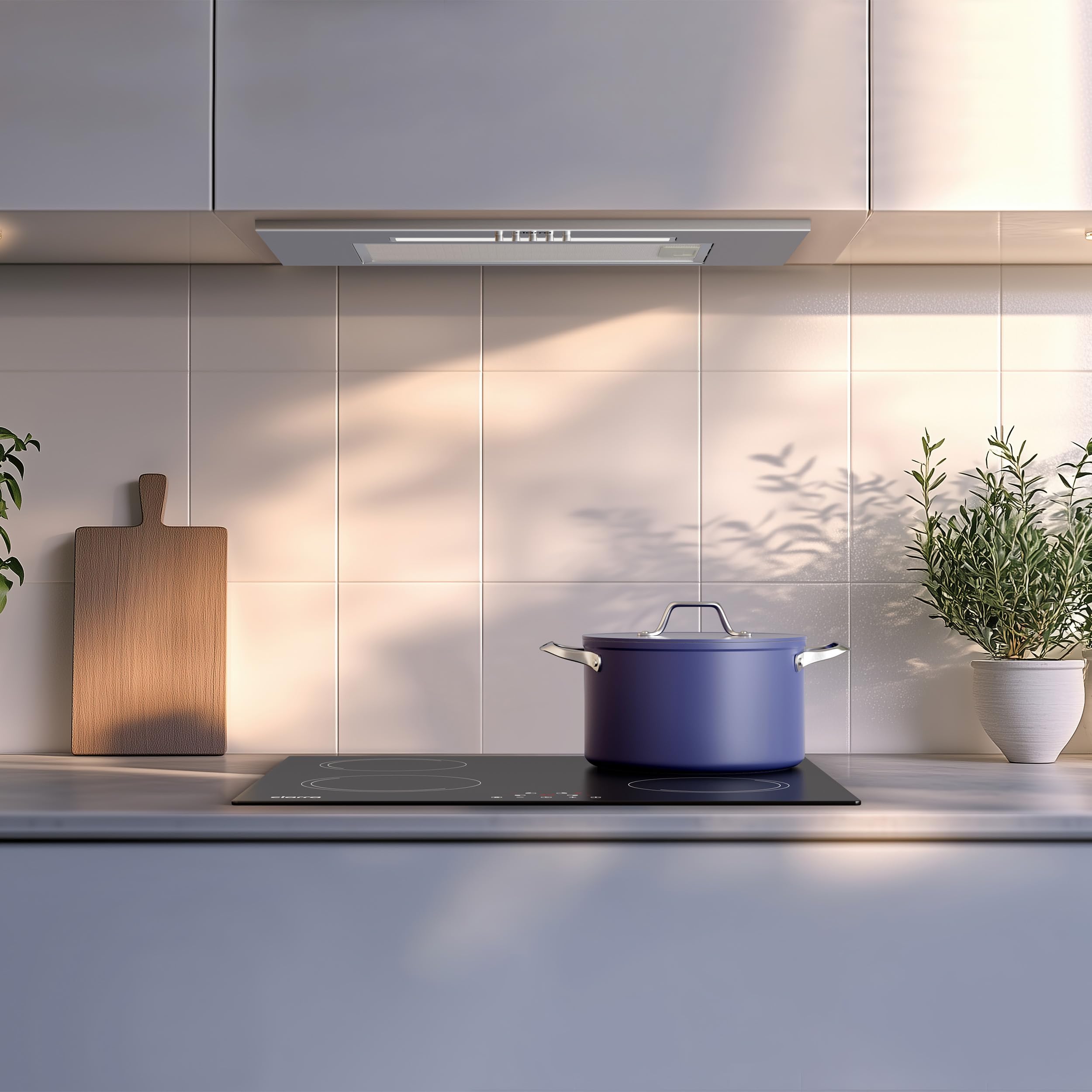 CIARRA Integrated Cooker Hood 52cm CBCS5913A Stainless Steel Built in Extractor Hood LED Light 3 Speeds Undercabinet Extractor Fan