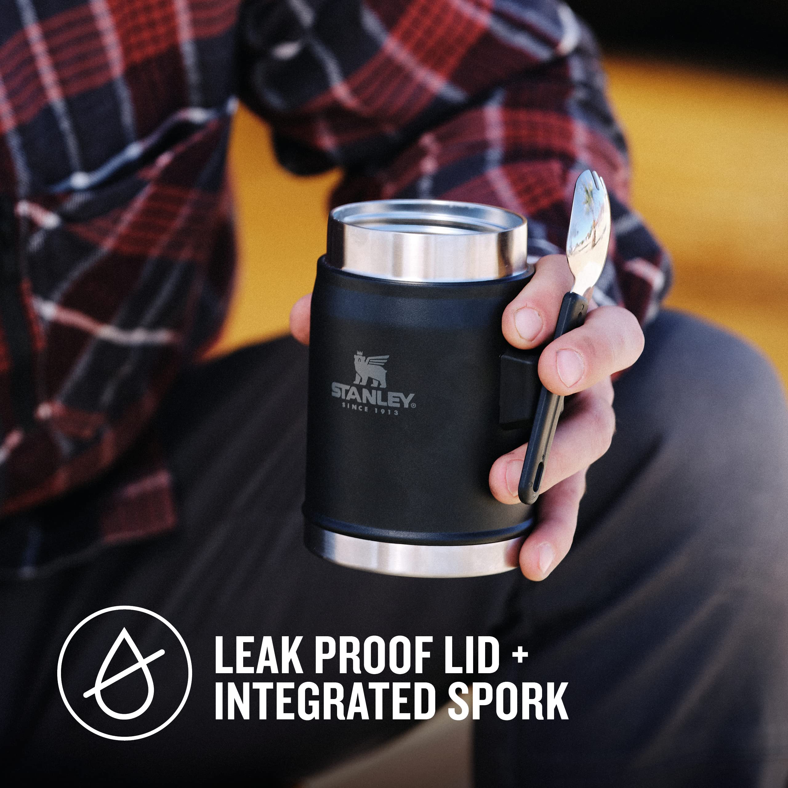 Stanley Classic Legendary Food Jar 0.4L With Spork - Keeps Cold For 7 Hours - BPA-Free Stainless Steel Soup Flask - Leakproof - Dishwasher Safe - Rose Quartz