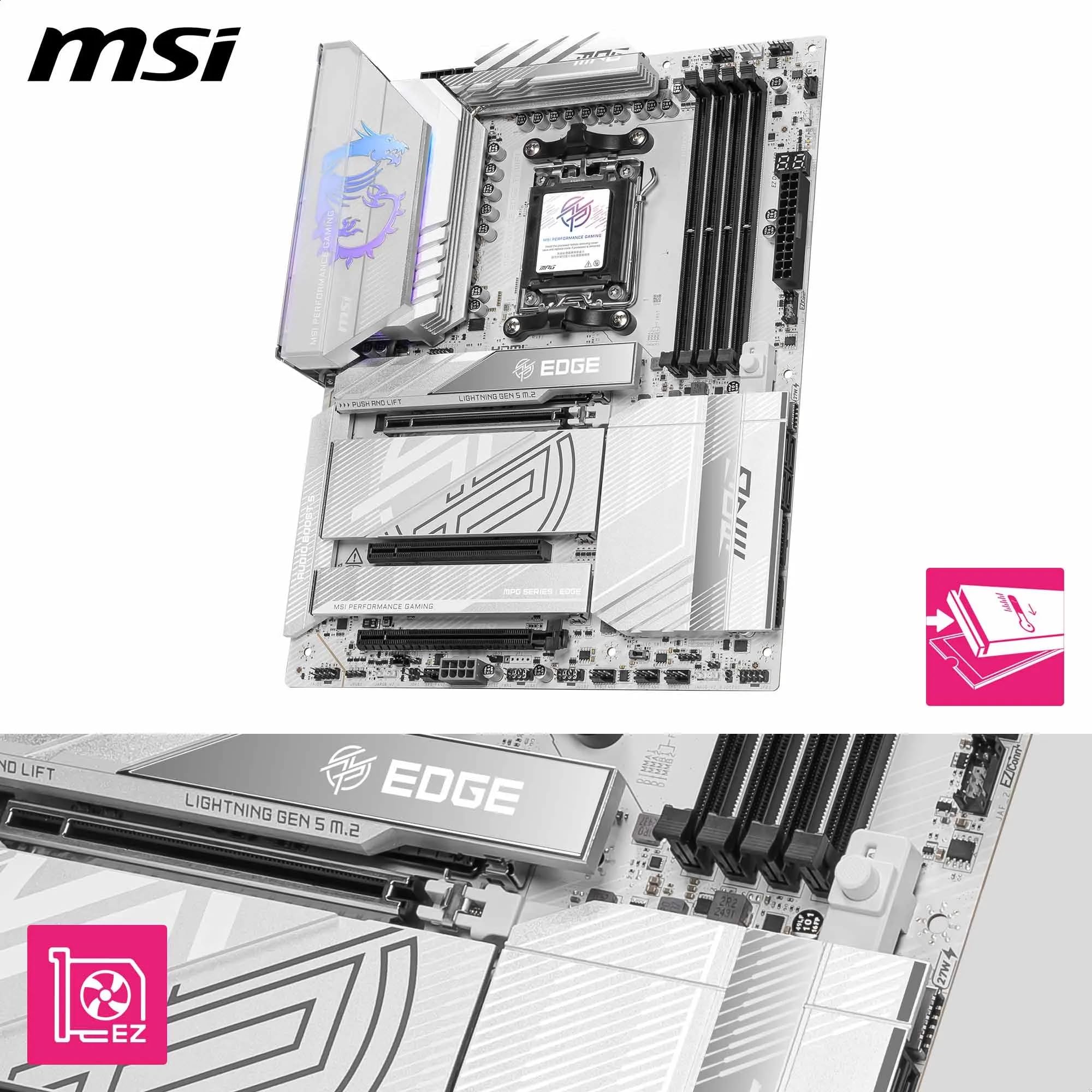 MSI X670E GAMING PLUS WIFI Motherboard, ATX - Supports AMD Ryzen 9000 / 8000 / 7000 Series Processors, AM5 - 80A SPS VRM, DDR5 Memory Boost 7800+ MHz/OC, PCIe 5.0 x16, M.2 Gen5, Wi-Fi 6E