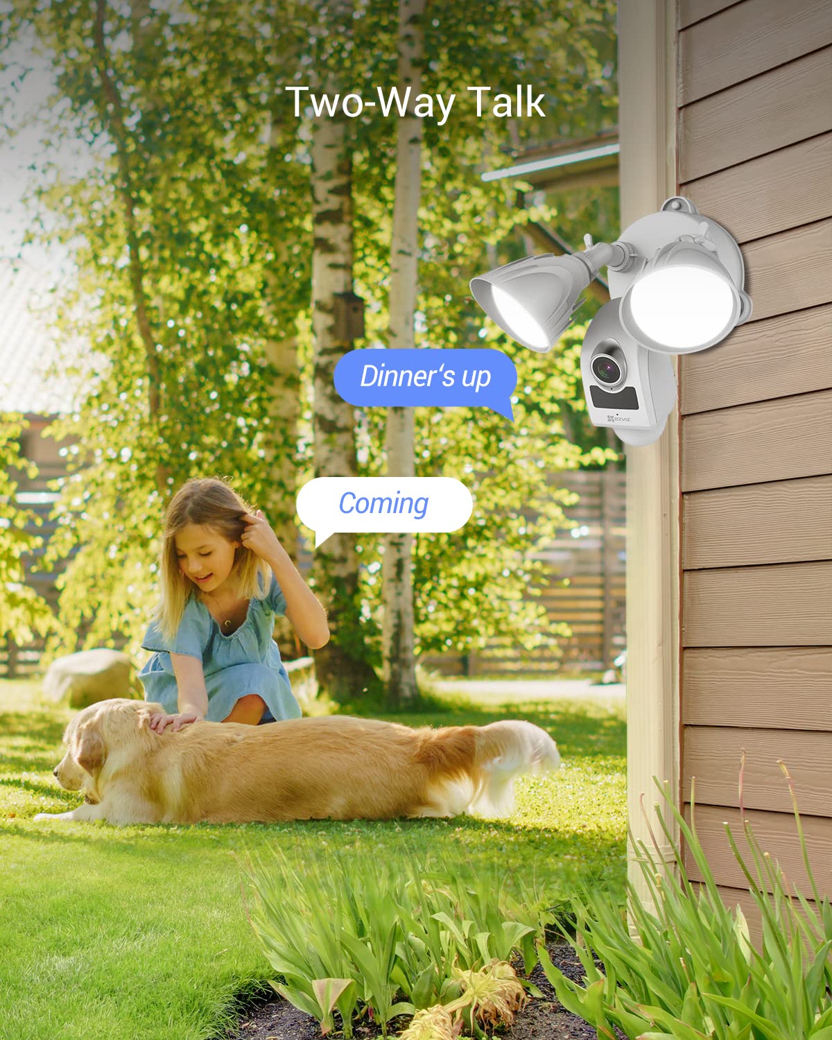 EZVIZ Wired Floodlight Security WiFi Camera Outdoor, Smart PIR Detection, FHD 1080P, 2000 Lumens, 25M Starlight Colour Night Vision, Weatherproof, Two-Way Talk, SD Card/Cloud Storage, Hardwired |LC1C