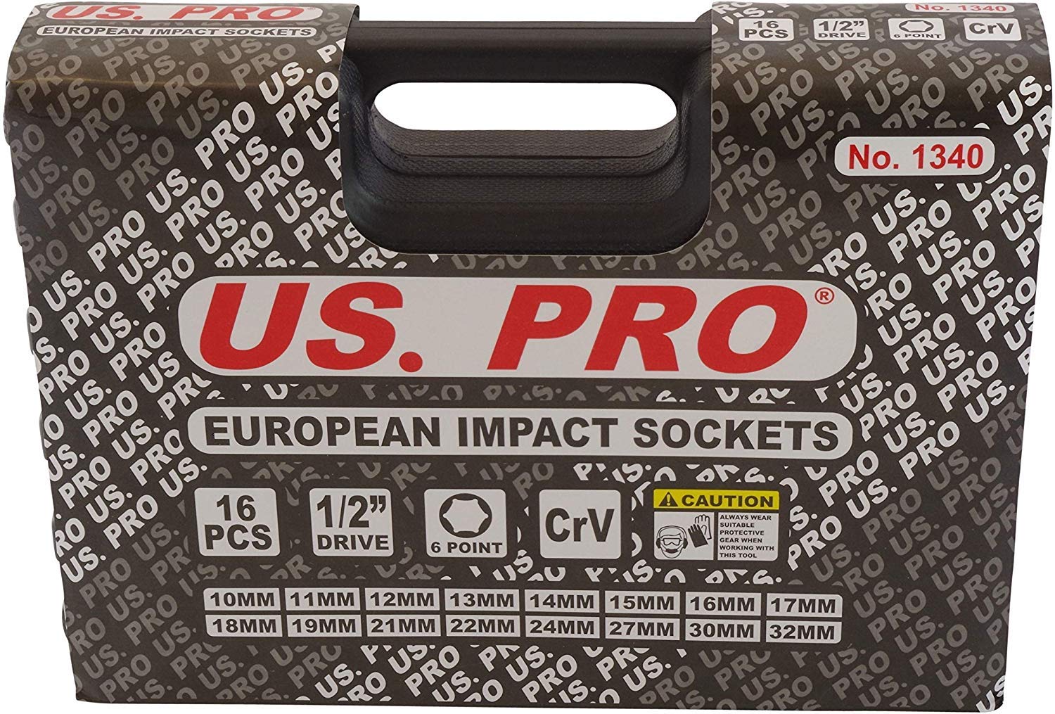 US PRO by Bergen 16pc 1/2'' Dr 6-Point European Deep Impact Socket Set B1340