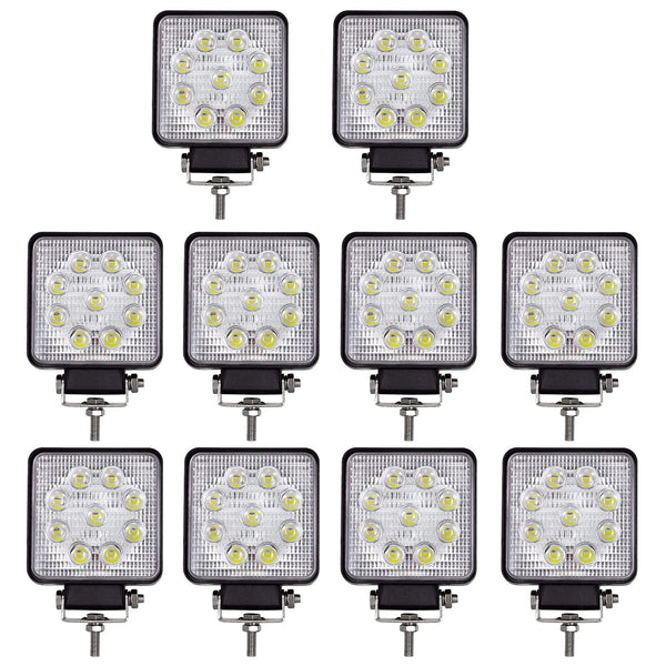 RIGIDON 2 Pcs Square Led Work Light, 4 inch 48W Spot Beam, 12V 24V Driving Lights Lamp for Car Off road Boat Truck 4x4 SUV ATV Tractors Excavator, 6000K White, Fog Lamp