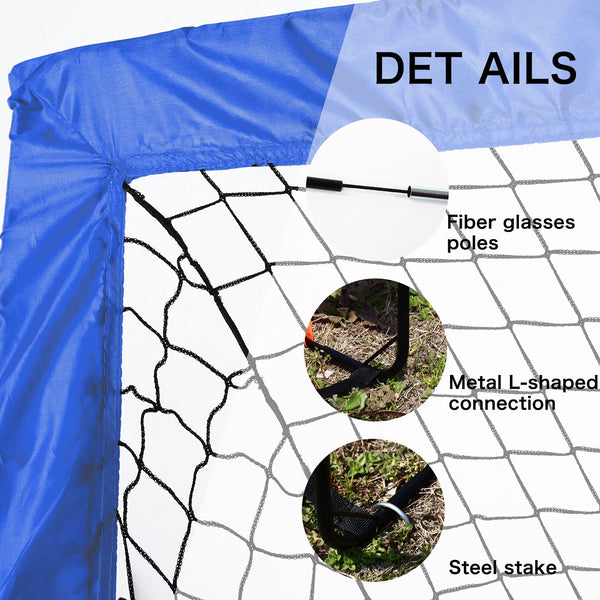 Display4top Set of 2 Football Goal with Carry Bag, Footballs Net for Kids Teens, Foldable Pop-up Goals Indoor Outdoor Sport Training for Garden, Park,