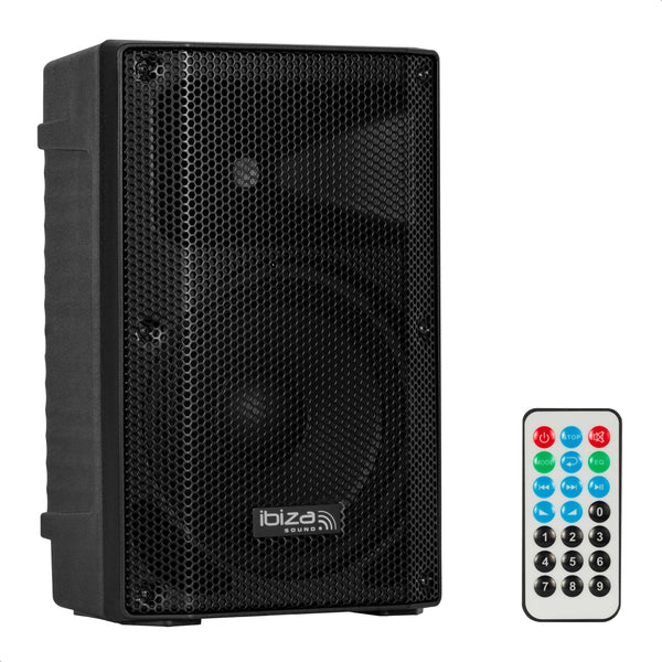 Ibiza - XTK8A-MKII- Active 8"/20cm SONO Speaker- 25mm Compression Tweeter- Bass Reflex System- USB, SD, Bluetooth- TWS- Handle and Wheels- NEW VERSION- Black- Parties, events,clubs,conferences,karaoke