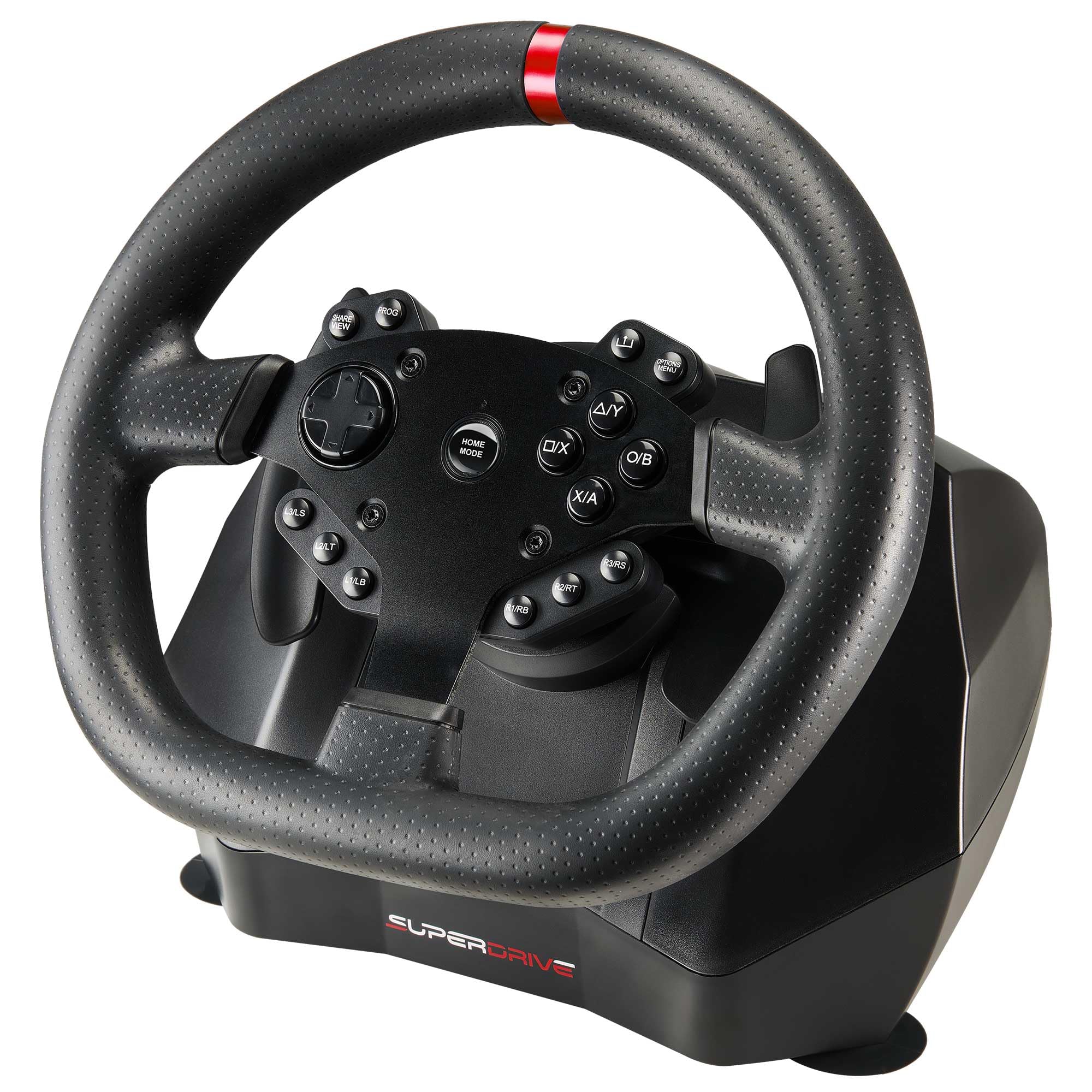 Subsonic Superdrive GS950X 900° racing wheel with manual shifter, 3 pedals and paddle shifters for Xbox Serie X/S, PS4, Xbox One (programmable)