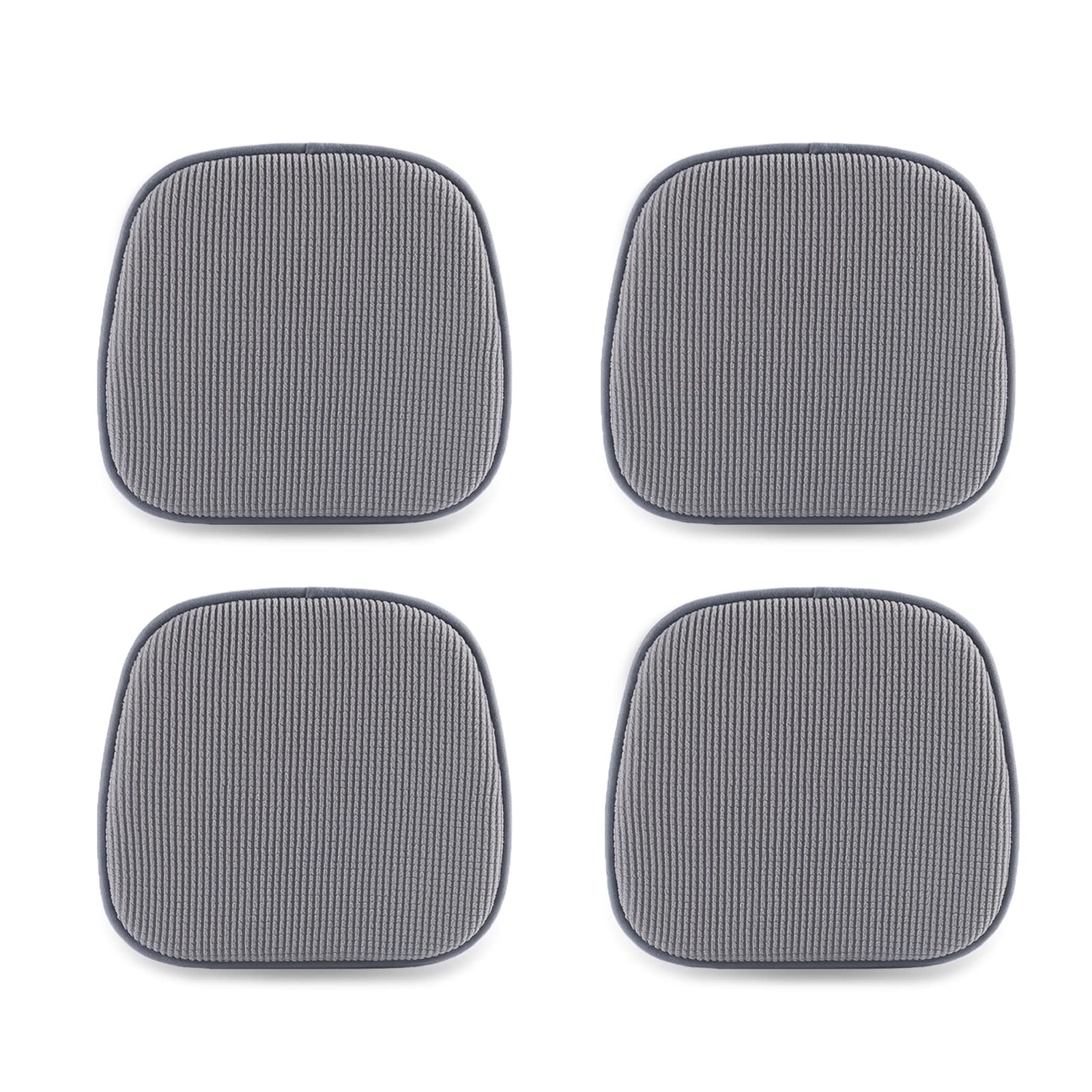TANYOO Set of 4 Chair Cushion Memory Foam Pads Non Slip Honeycomb Pattern Square 15" x 16" Seat Cover Ultimate Comfort and Softness Cushions