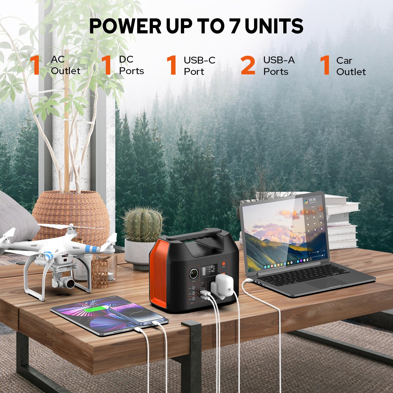 SinKeu Portable Power Station,27000mAh/99Wh Solar Generator with 230V/150W AC Outlet for Camping Emergency Outdoor Adventure Picnic Fishing Travel Party RV Trip(Solar Panel Not Included)