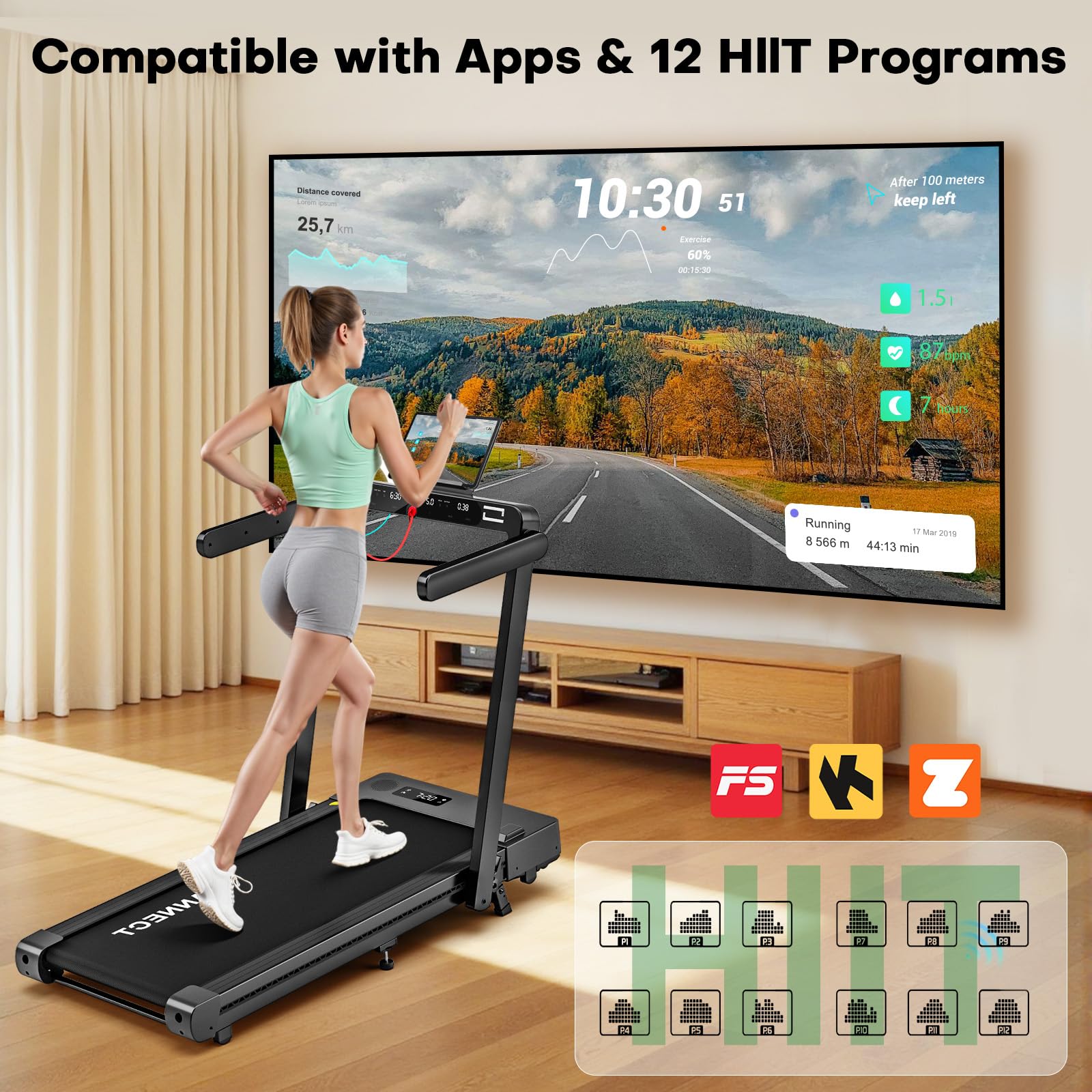 VANNECT Upgraded Walking Pad with 9/12% Incline, 1-10KM/H＆1-14KM/H Under Desk Treadmill, 2.75HP/3.0HP Quiet Jogging Running Walking Pad Treadmill with 330LBS & 400LBS Capacity, Magnetic Remote Control