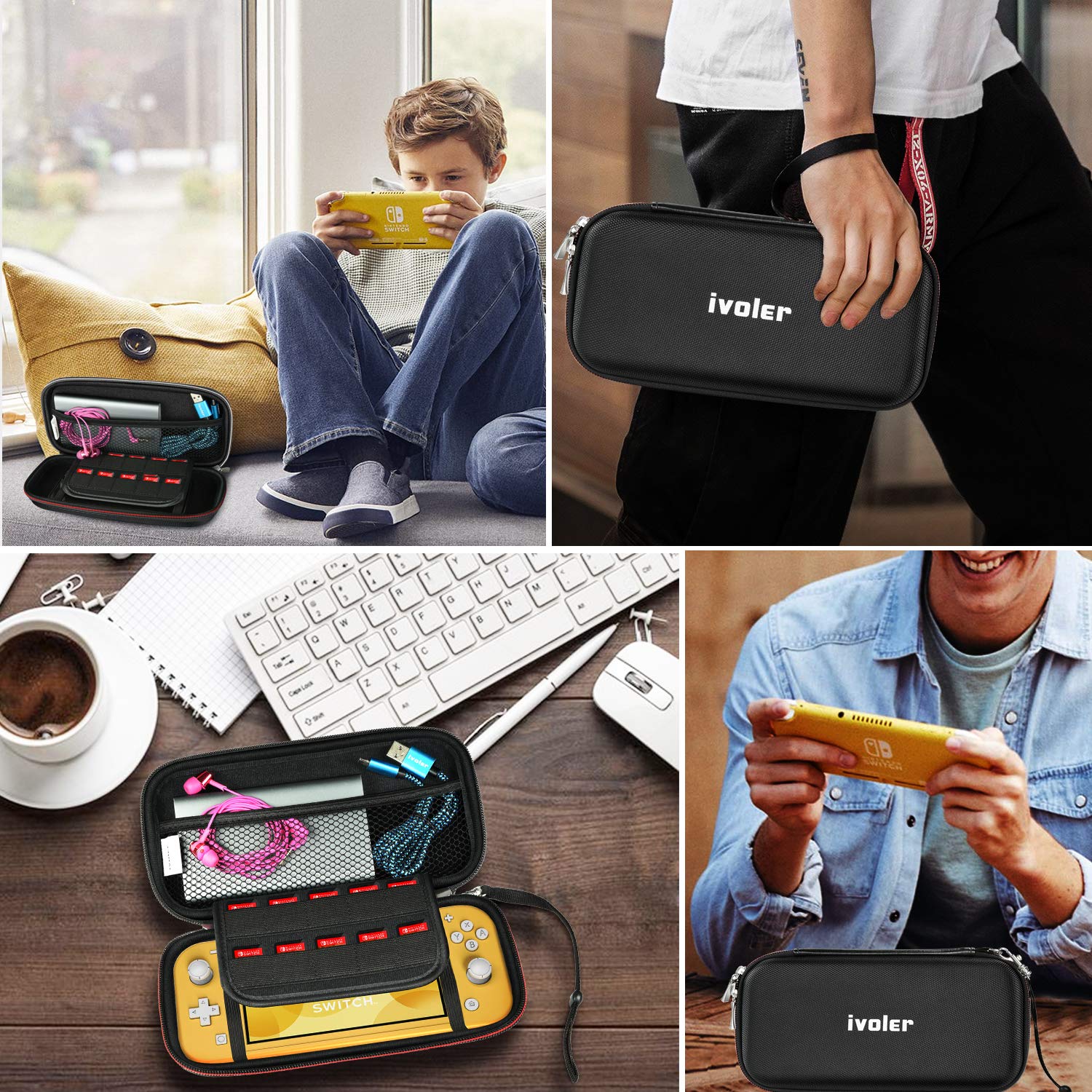 ivoler Carry Case for Nintendo Switch 2 (2025 Model) – Protective Portable Hard Shell Pouch Carrying Travel Game Bag – Black