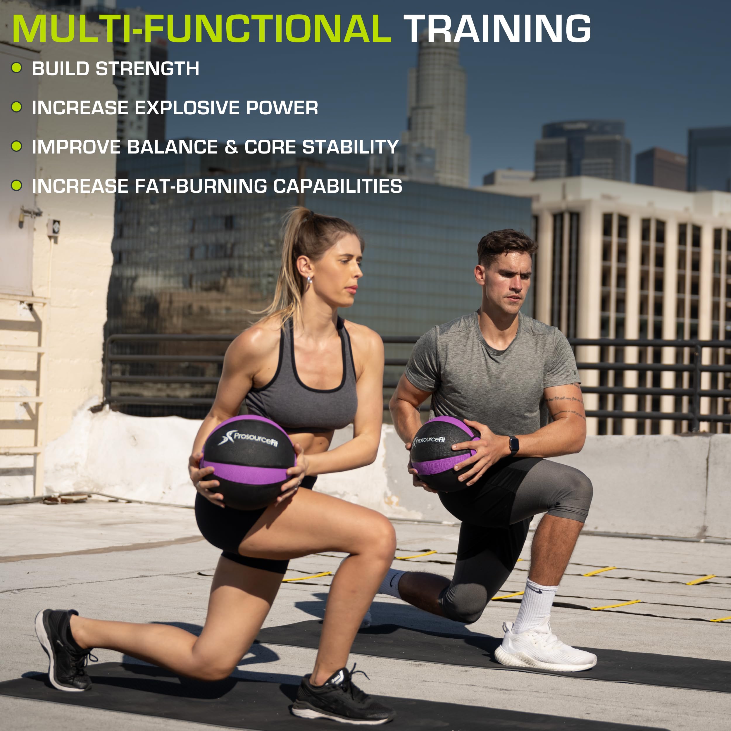 ProsourceFit Weighted Medicine Ball for Full Body Workouts