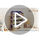 Dripex Kids Toy Storage Units, 4 Tier Children's Toy Organiser Shelf with 8 Removable Fabric Bins Boxes, Wooden Organiser Rack for Nursery Playroom 64 x 28 x 81cm