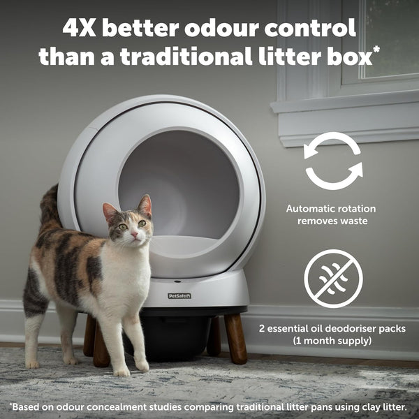 PetSafe ScoopFree SmartSpin Self-Cleaning Litter Box – Advanced Odour Control – App Controlled with Health Monitoring – Works with Any Litter – Up to 2 Weeks of Hands-Free Cleaning