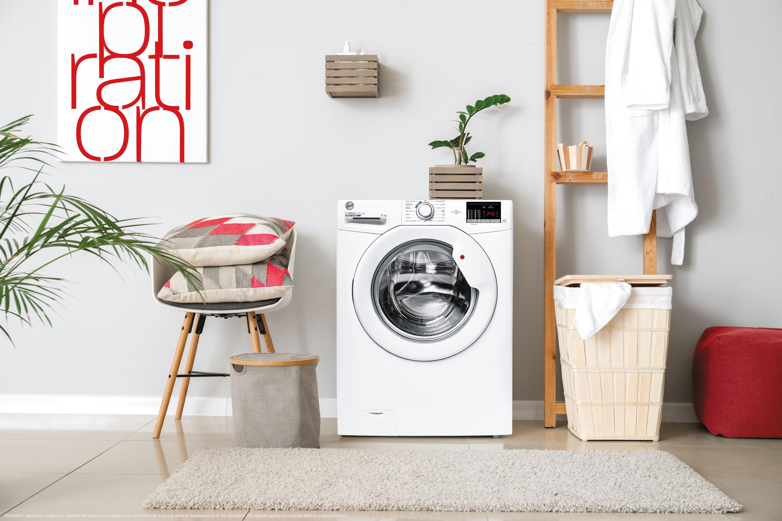 Hoover H-WASH 350 9kg Freestanding Washing Machine, 1400 RPM, A Rated, ECO-Power Inverter Motor, hOn App, 60 Programmes, Eco Doser, Power Care System, Graphite, 60x54x85 cm - H3WPS496TAMBR680