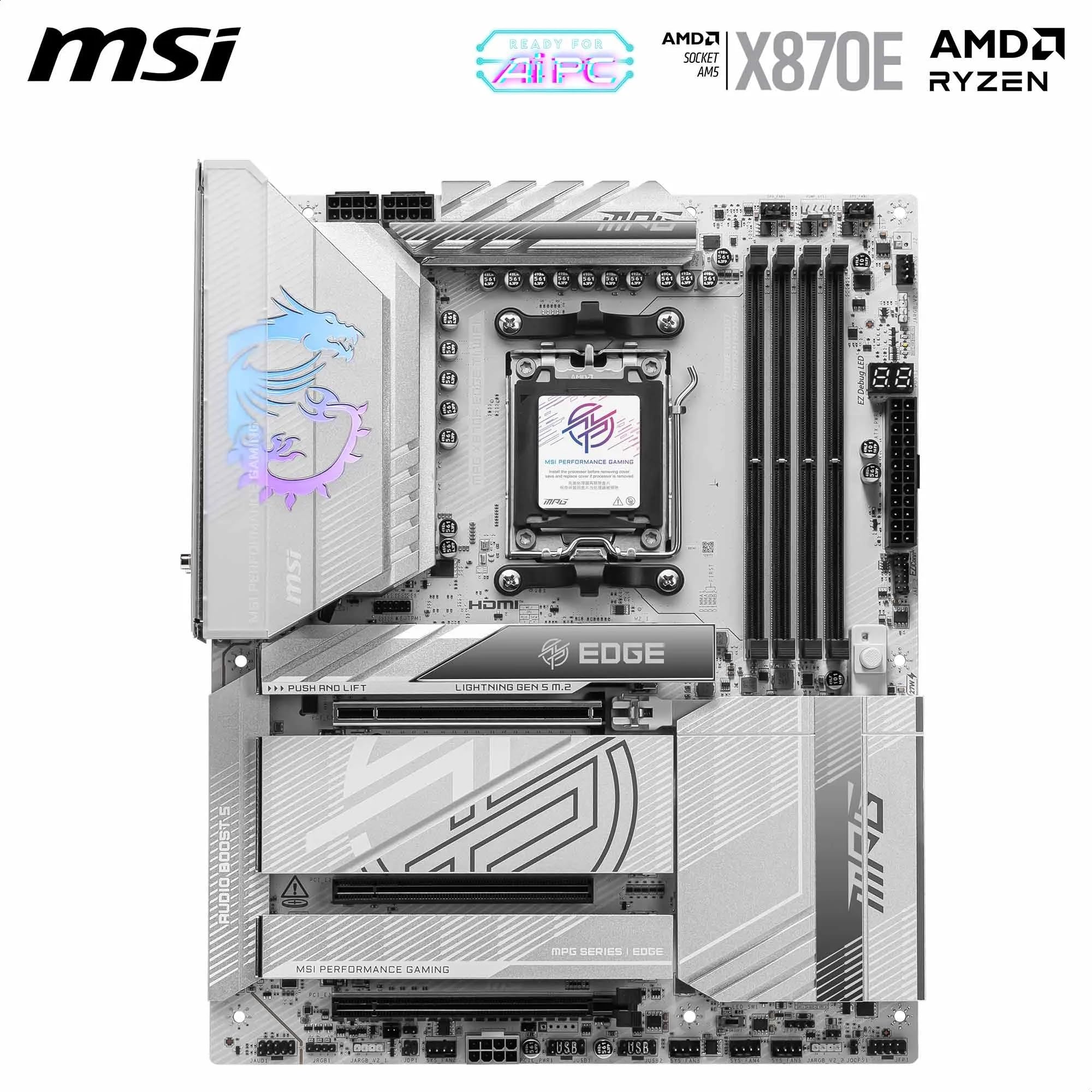 MSI X670E GAMING PLUS WIFI Motherboard, ATX - Supports AMD Ryzen 9000 / 8000 / 7000 Series Processors, AM5 - 80A SPS VRM, DDR5 Memory Boost 7800+ MHz/OC, PCIe 5.0 x16, M.2 Gen5, Wi-Fi 6E