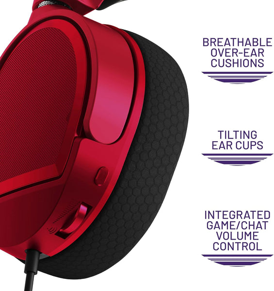 STEALTH ECLIPSE RED - Over Ear Stereo Gaming Headset Compatible with PS4, PS5, XBOX, Switch and PC