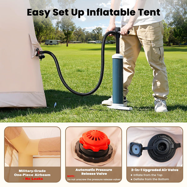 Ytaoeo Inflatable Tent Outdoor camping tent Inflatable camping tent made of waterproof Oxford fabric Air glamping tents for 4 seasons campings