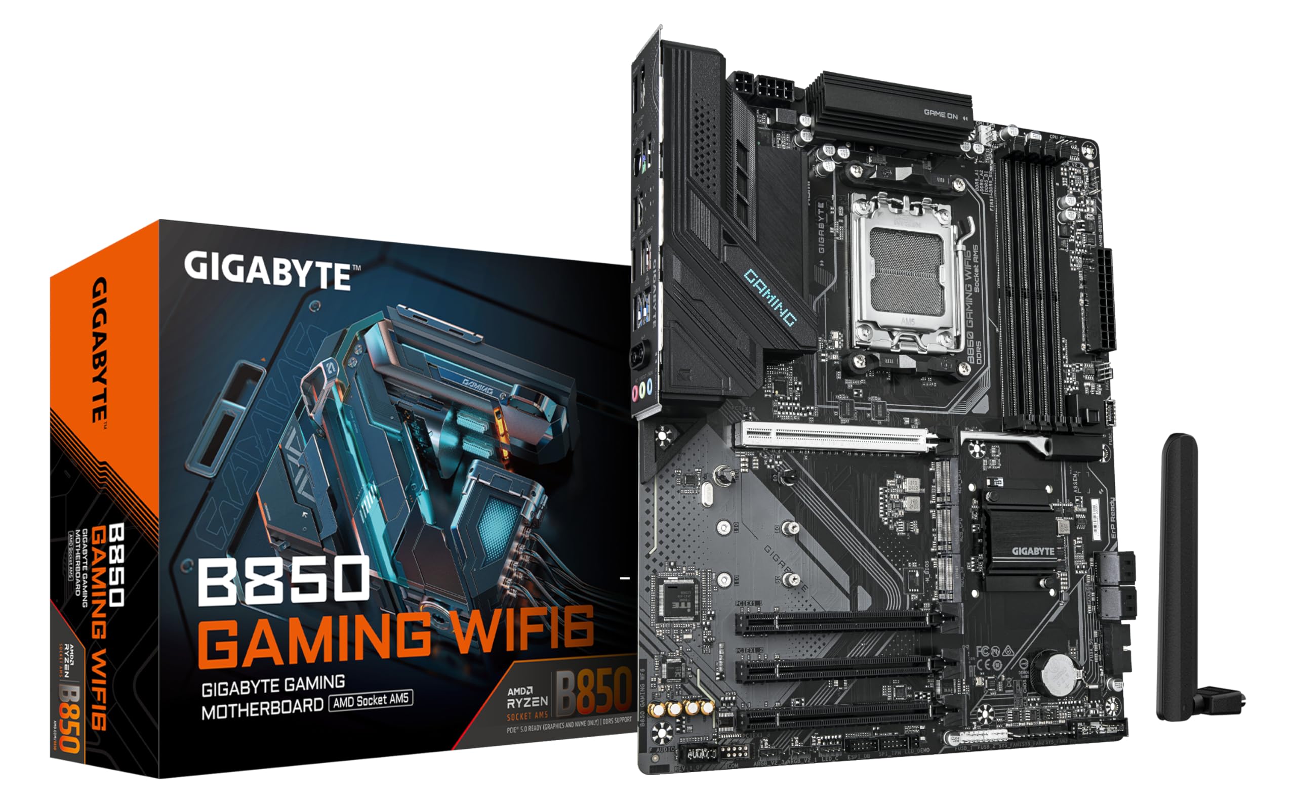 GIGABYTE B850 AORUS ELITE WIFI7 Motherboard - AMD Ryzen 9000 Series CPUs, 14+2+2 Phases Digital VRM, up to 8200MHz DDR5 (OC), 1xPCIe 5.0 + 2xPCIe 4.0 M.2, 2.5 LAN, WIFI 7, USB 3.2 Gen 2x2