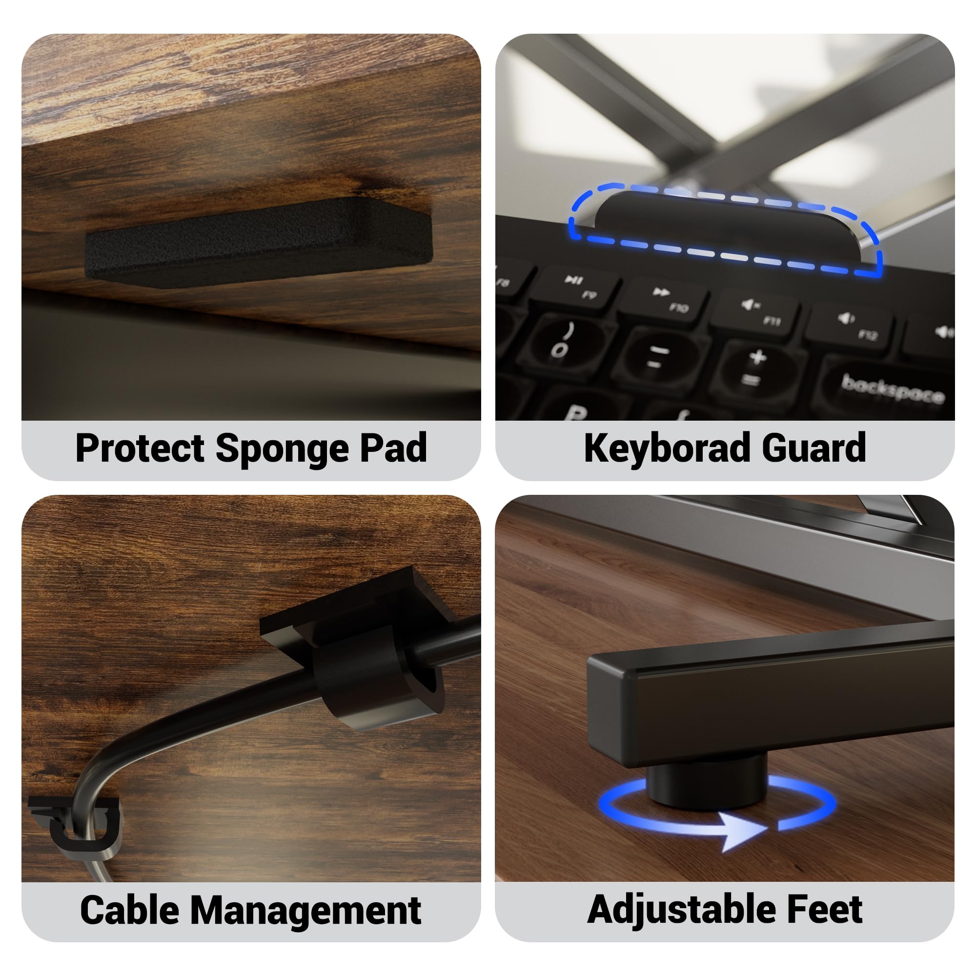 ERGOMAKER Standing Desk Converter, 36"/91cm Wide Height Adjustable Quick Sit to Stand Up Desk Riser for Dual Monitor
