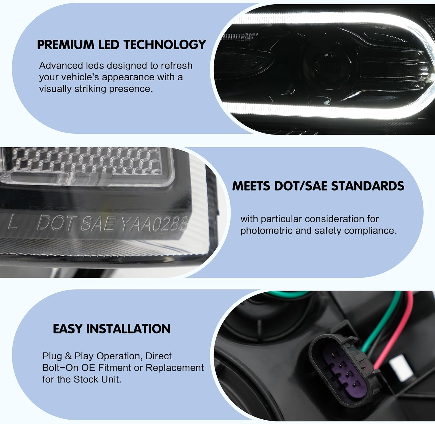 VLAND 2011-2014 Dodge Charger LED Headlights with Dual Beam Sequential Turn Signals (Not Fit Dodge Charger SE 2012)