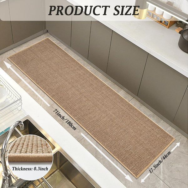 Artnice Non Slip Kitchen Mat 44x180cm, Kitchen Rug Washable Super Absorbent, Rubber Backed Kitchen Runner Rug for Hallway and Entryway, Beige