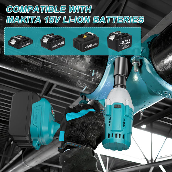 Nananuu 700Nm 3 in1 Cordless Impact Wrench Compatible with Makita 18V Lithium Battery (No Battery), Brushless Impact Wrench with 6 Sockets and LED Light for Scaffolding and Automotive Assembly