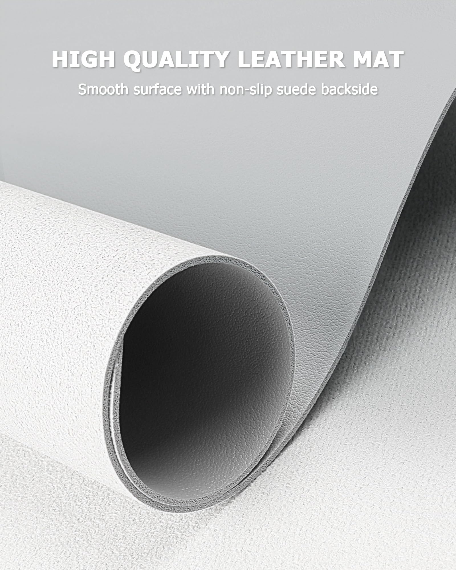 MOLMO Non-Slip Desk Mat, Waterproof Desk Pad Table Protector, Easy Clean Laptop Mat Large Mouse Pad Leather Writing Mat with Suede for Office /Home/Decor (Light Green, 60 x 35 cm)