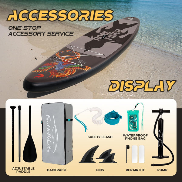 FEATH-R-LITE 10' &11' Inflatable Ultra-Light Stand Up Paddle Board for All Skill Levels Included with SUP, Adj Paddle, Pump, Backpack, Leash