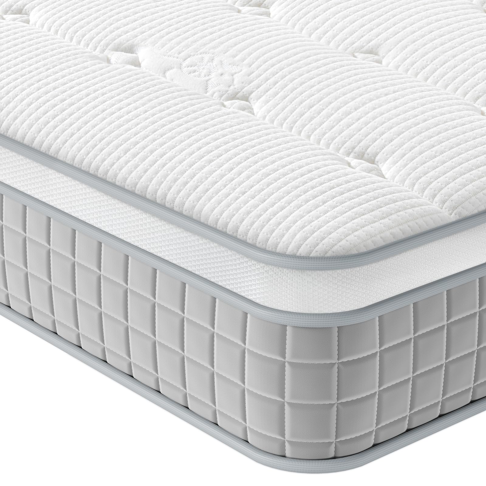Vesgantti 3FT Single Mattress, 9.6 Inch Pocket Sprung Mattress Single with Breathable Foam and Individually Wrapped Spring - Medium Firm Feel, Modern Box Top Collection