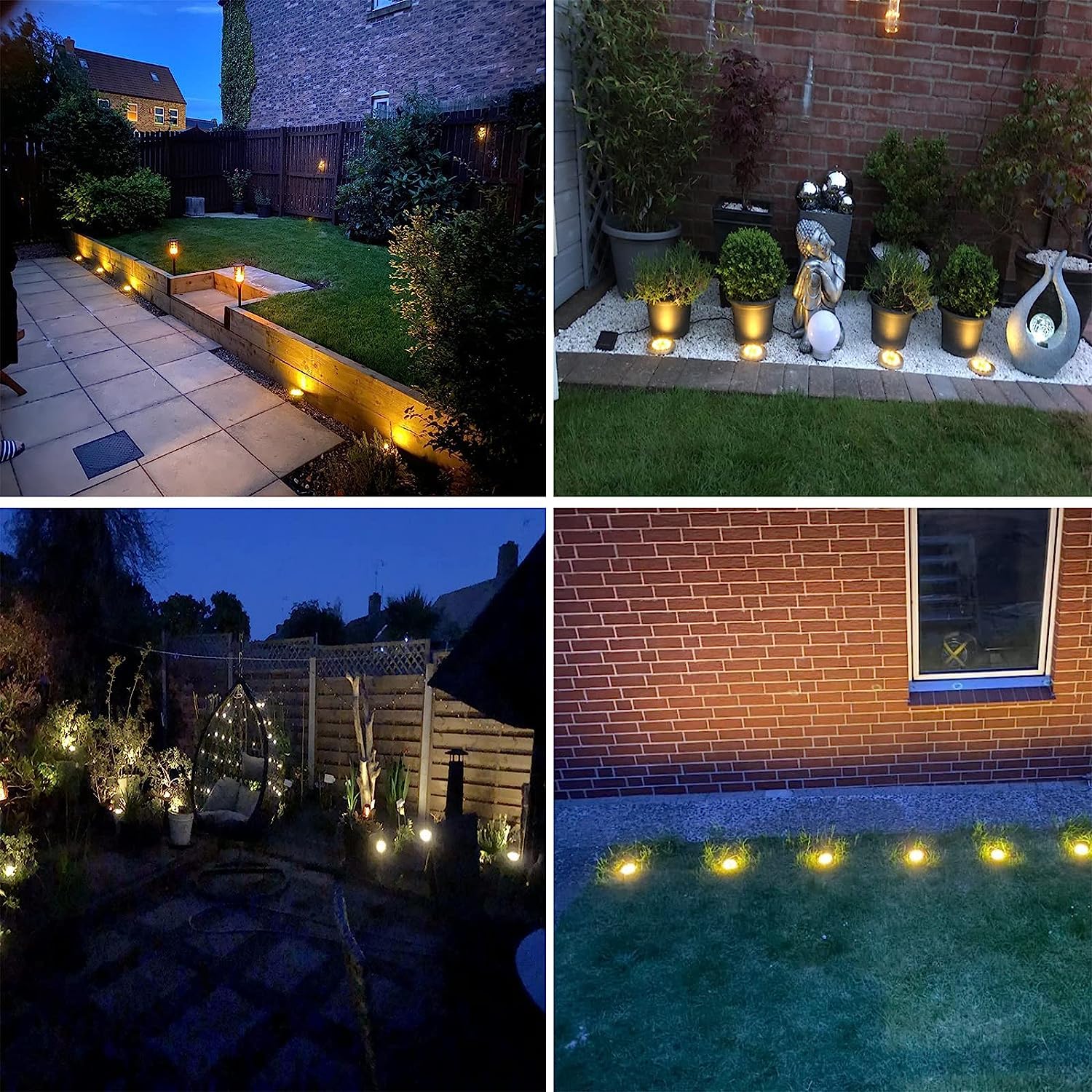 Solar Lights Outdoor Garden,600mAh Solar Ground Lights, 8 LED Solar Disk Lights for Garden Lawn Pathway Yard Landscape Walkway（8 Pack Bright White） ﻿