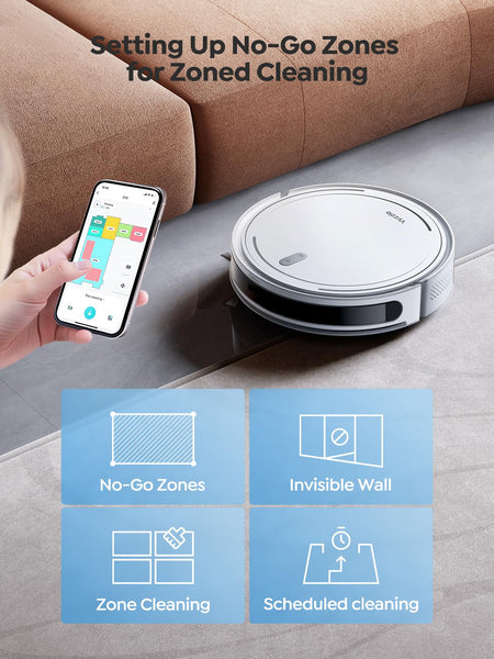 Vyzzle Robot Vacuum 5000Pa, LiDAR Navigation, Ultra Thin Robot Vacuum Cleaner with Mop, No-Go Zones, App/Alexa Control, Robotic Vacuum for Deep Floor Cleaning, Ideal for Pet Hair and Hard Floors, D10