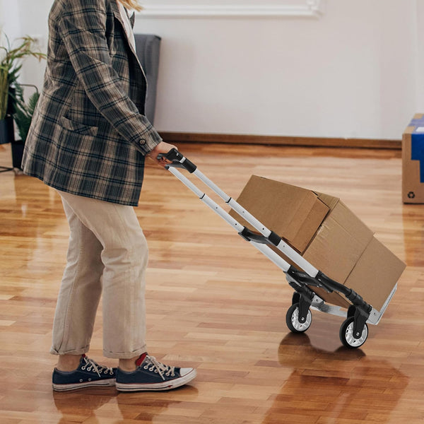 Yaheetech Aluminium Folding Foldable Hand Trolley, Sack Truck Barrow Cart, Heavy Duty Industrial Hand Truck, 75kg Load Capacity