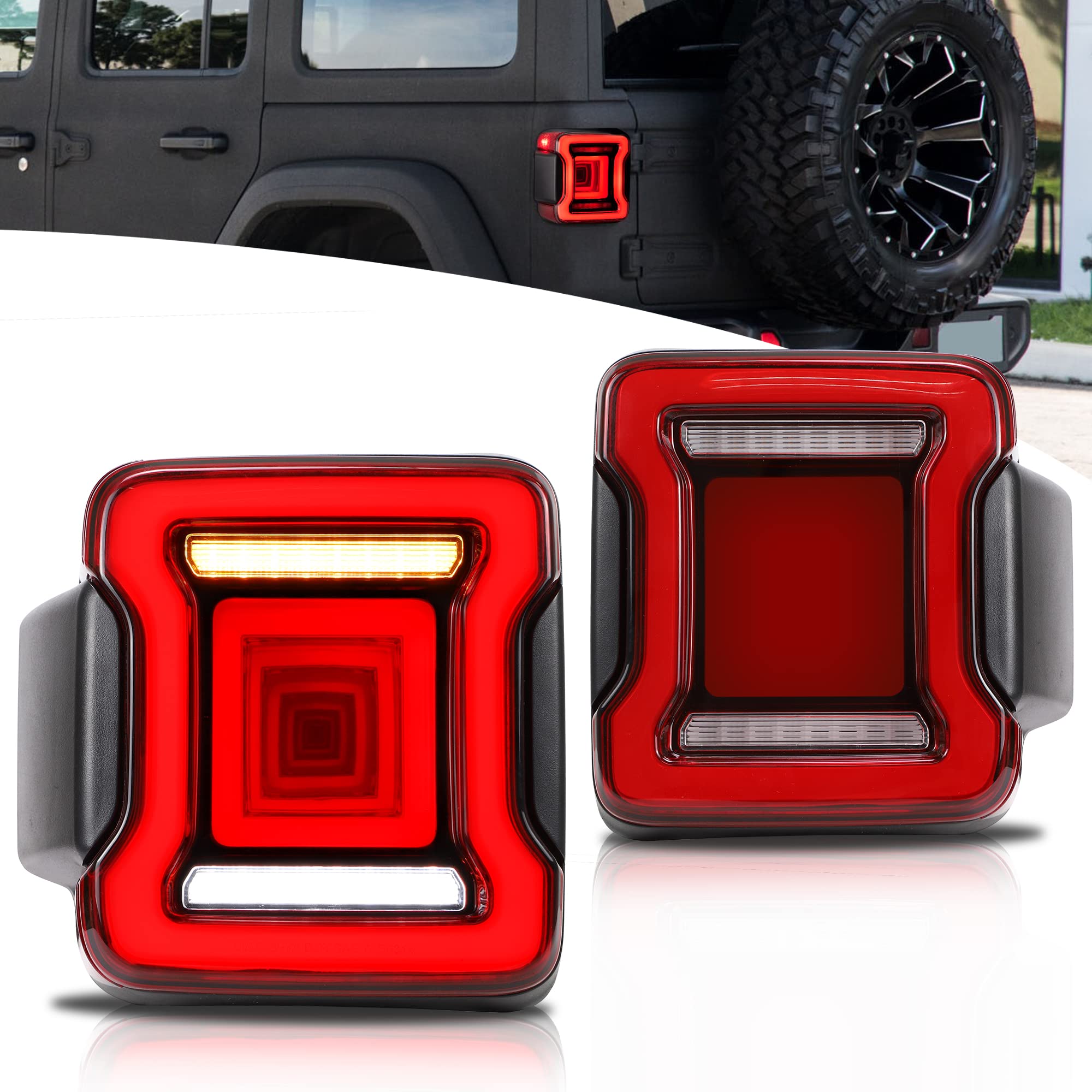 VLAND Motor 9 Inch LED Headlights compatible with 2018-2023 Wrangler JL/JLU Rubicon, Sport, Sport S, Sahara [Not fit JK], w/Startup dynamic display, 1 set for RHD