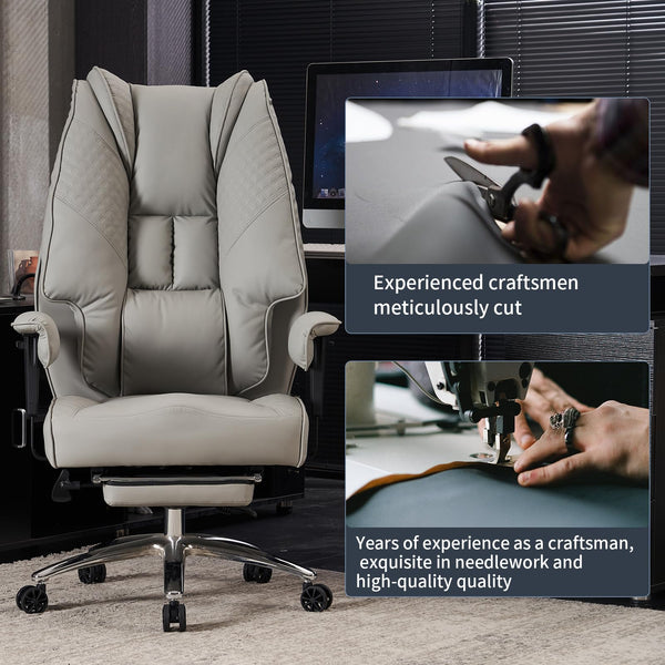 EXCEBET Ergonomic Office Chair – High Back PU Leather Executive Desk Chair with Adjustable Armrests, Swivel Computer Chair for Home/Office, Heavy Duty Support up to 400 lbs