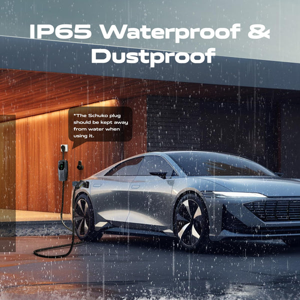 VDLPOWEREU EV Charger 3.6kw, 6A/8A/10A/13A Variable, 3Pin Home Electric Car Charger Cable Type 2, 5 Metres Single-phase Charger with LED Display& Carry Bag, IP65 Waterproof