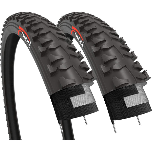 Fincci 20x1.75 Inch Bike Tyres, 47-406 ? Pack of 2, Tires for BMX, MTB, Mountain, Offroad, and Kids' Bicycles