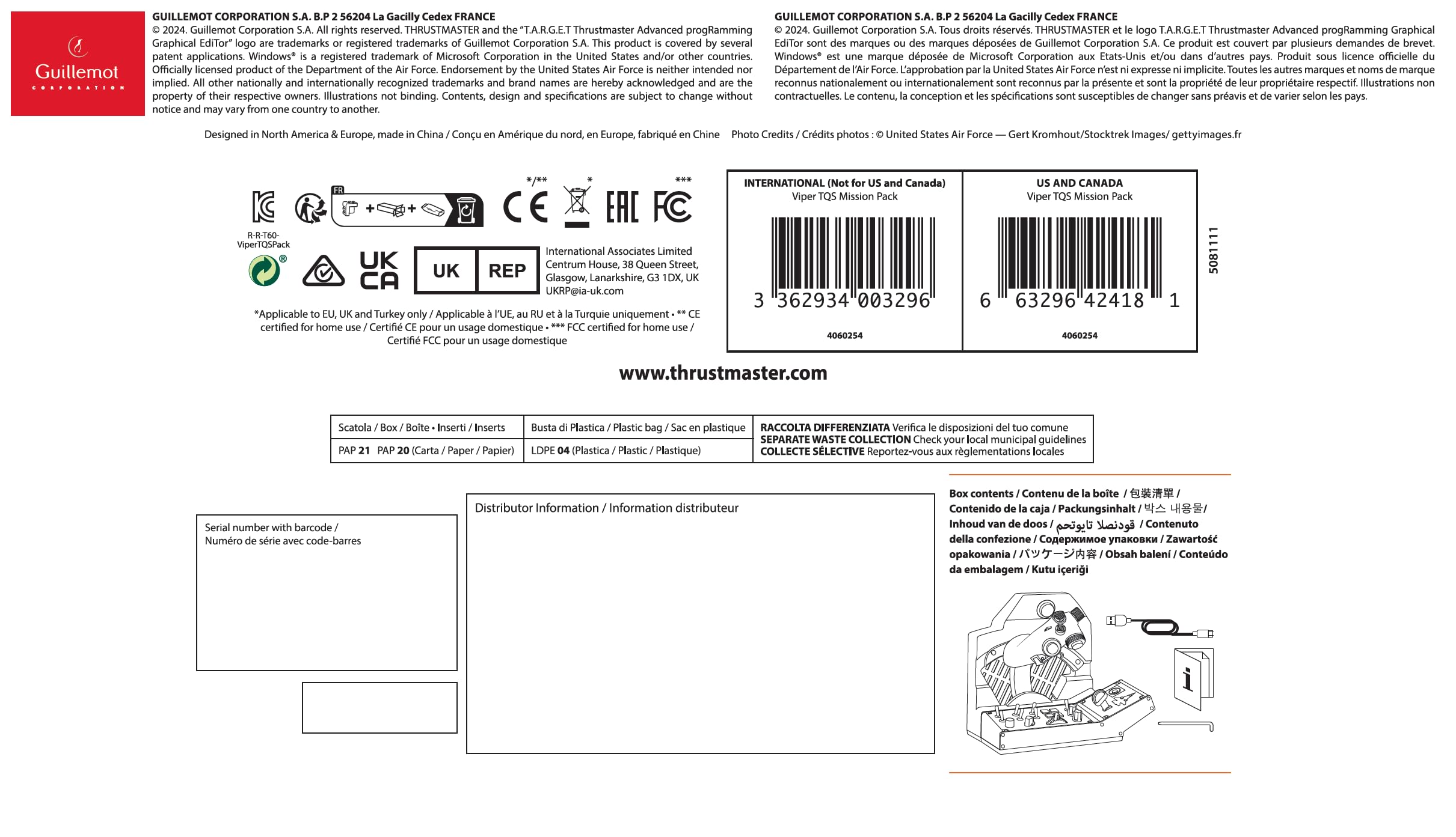 Thrustmaster Viper TQS Mission Pack for PC, Metal Throttle Quadrant System, Throttle and Control Panel Included, Hall Effect Precision, 64 Action Buttons, 6 Axes, Licensed by the U.S. Air Force