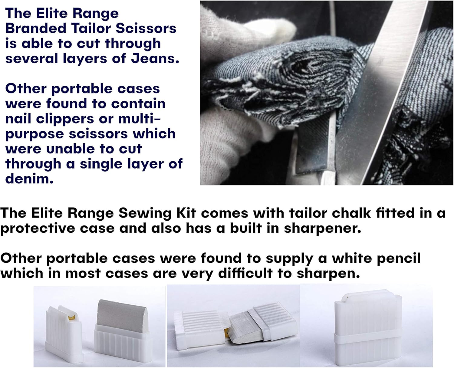 Elite Range Professional Sewing Kit - Portable Sewing Accessories Bag - Includes Full Size Tailor Scissors