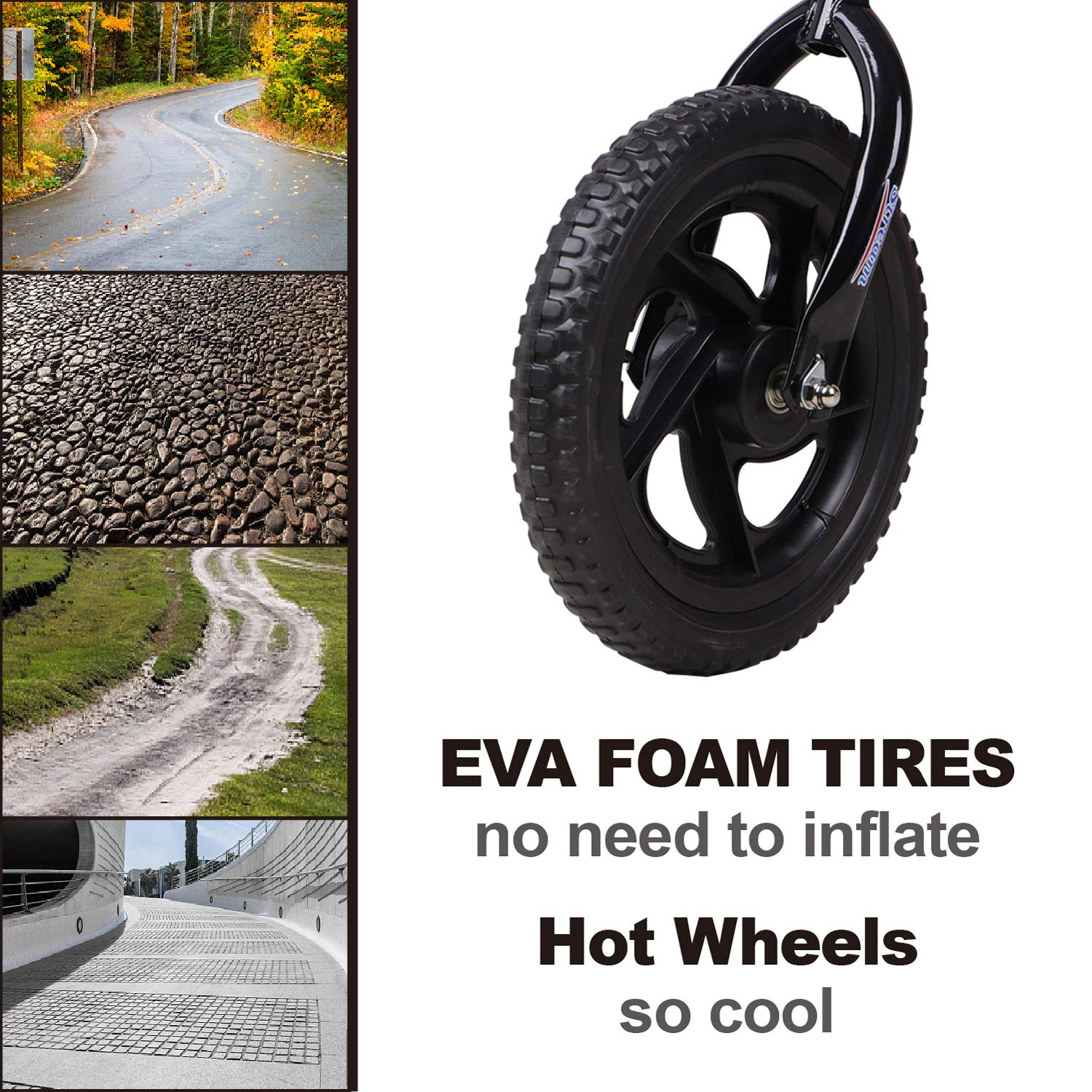 12" Balance Bike Carbon Steel Frame No Pedal Walking Balance Bike Training Bicycle for Kids and Toddlers 2- to 6 Years Old