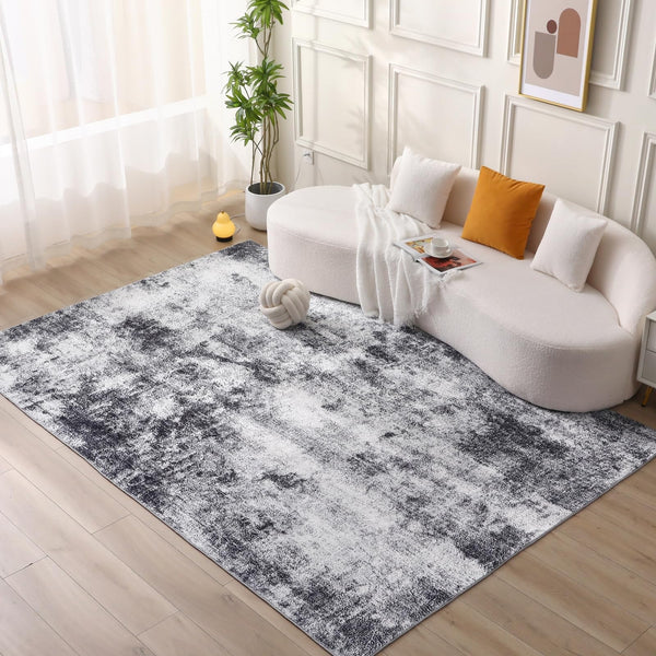 COOUS Washable Rugs for Living Room - Ultra Soft Area Rugs, Short Pile Non-Slip Non-Shedding Abstract Carpet, Stain Resistant Faux Wool Rugs for