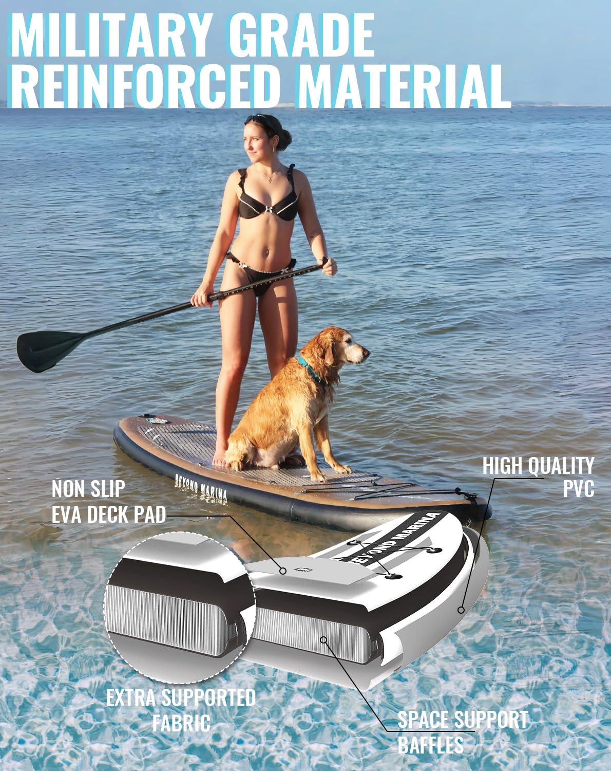 BEYOND MARINA Paddle Board, Inflatable Stand Up paddle boards for adults & Youth, Featherlight sup Board with Premium ISUP Board Accessories, 10'6''x32''x6'',