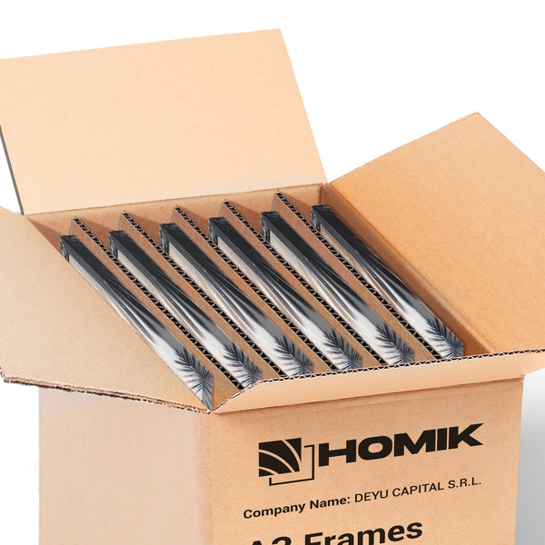 HOMIK Pack of 6 A3 Photo Frames MDF Black - A3 Picture Frames Black Economy Pack
