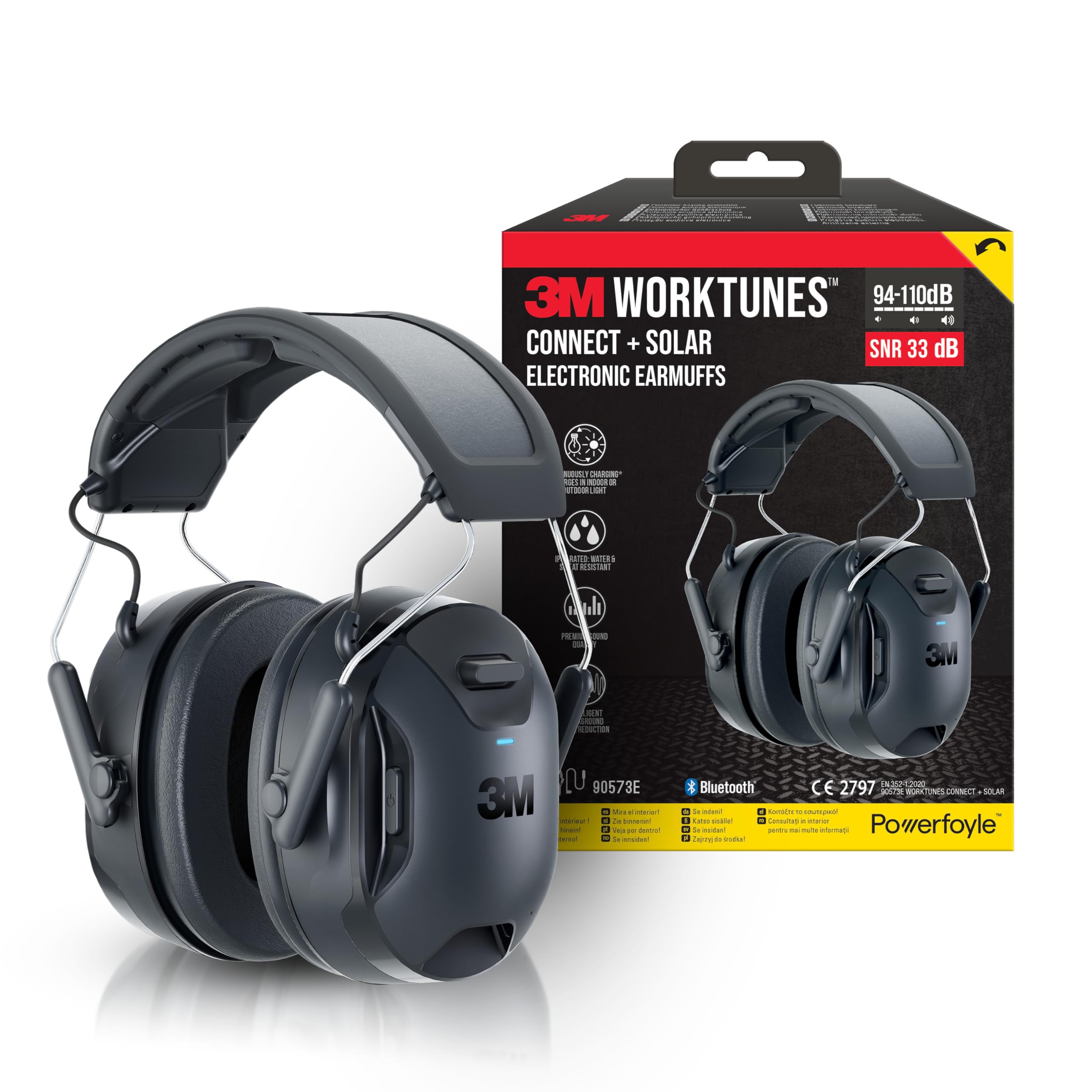 3M WorkTunes Connect Wireless Hearing Protector with Bluetooth Technology 90570E-1