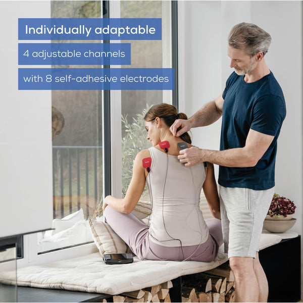 Beurer EM59 Digital TENS/EMS Device with Heat, 4-in-1 stimulation device for pain therapy, muscle stimulation, massage and heat therapy, 4 electrodes, 70 programmes, 50 intensity levels