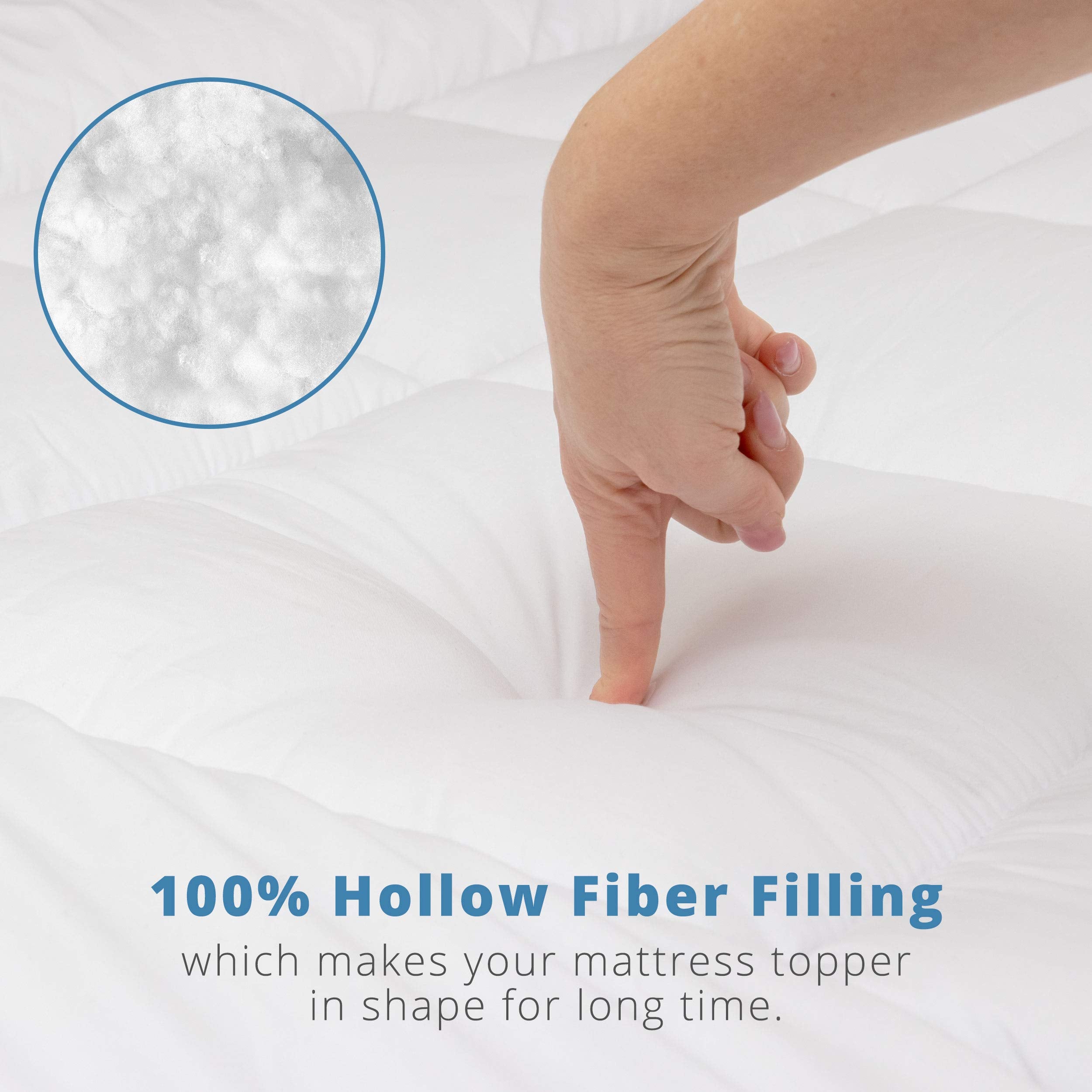 ACRALI HOME Luxury Thick Mattress Topper Double Bed – 4 Inch Extra Thick, Hotel Quality, Quilted and Breathable Topper with Elasticated Corner Straps for Superior Comfort and Fit