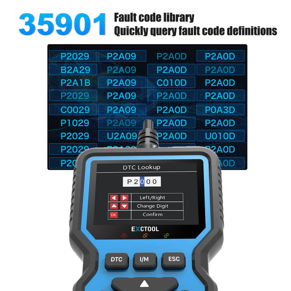 OBD2 Scanner Car OBD II Code Reader with Reset Auto Enhanced Full OBD Mode Check Engine Light Diagnostic Scan Tool for 2001+ Petrol & 2004+ Diesel Vehicles, Red