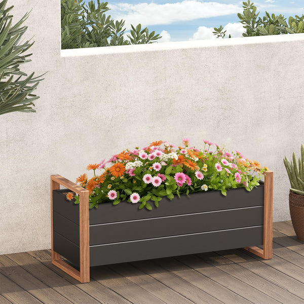 Grand patio Raised Bed for Garden, Raised Planter with Metall, Weather-Resistant, Easy to Assemble, Raised Planter Bed with Drainage Holes for