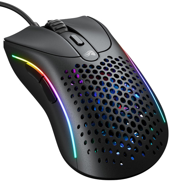 Glorious Gaming Model D Wired Gaming Mouse - 68g Superlight Honeycomb Design, RGB, Ergonomic, Pixart 3360 Sensor, Omron Switches, PTFE Feet, 6 Buttons - Glossy Black